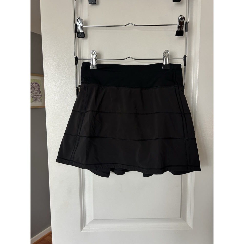 Lululemon Pace Rival Skirt Skort Size 0 Tall Athletic Tennis Black Stretch